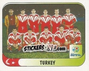 Sticker Turkey Team - UEFA Euro England 1996 n. 300a - Merlin