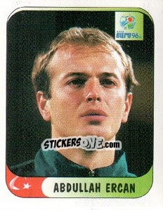 Sticker Abdullah Ercan - UEFA Euro England 1996 - Merlin