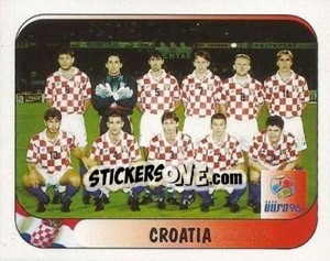 Sticker Croatia Team - UEFA Euro England 1996 - Merlin