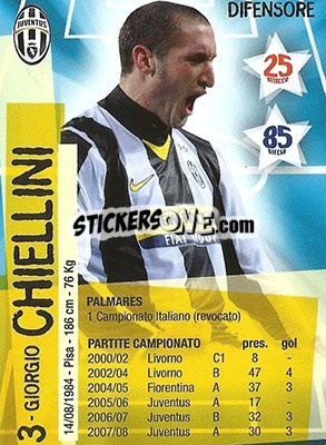 Sticker Giorgio Chiellini - Juventus. I Piu Forti Siamo Noi n. 30 - Edibas