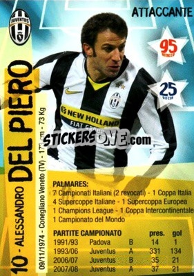 Sticker Alessandro Del Piero - Juventus. I Piu Forti Siamo Noi n. 33 - Edibas
