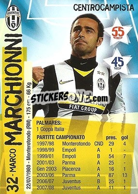 Figurina Marco Marchionni - Juventus. I Piu Forti Siamo Noi - Edibas
