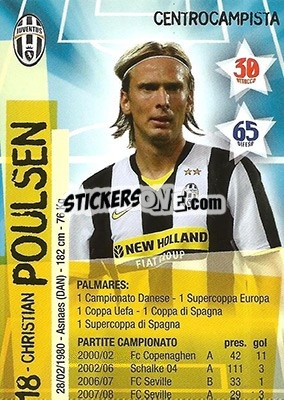 Cromo Christian Poulsen - Juventus. I Piu Forti Siamo Noi - Edibas