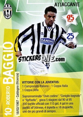 Sticker Roberto Baggio - Juventus. I Piu Forti Siamo Noi n. 56 - Edibas