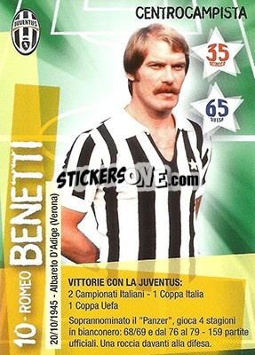 Cromo Romeo Benetti - Juventus. I Piu Forti Siamo Noi - Edibas