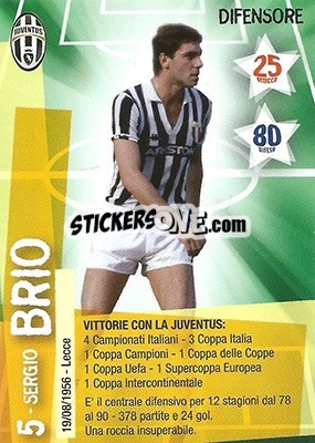 Sticker Sergio Brio - Juventus. I Piu Forti Siamo Noi n. 62 - Edibas