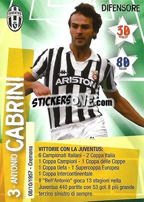 Sticker Antonio Cabrini - Juventus. I Piu Forti Siamo Noi n. 63 - Edibas