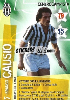 Cromo Franco Causio - Juventus. I Piu Forti Siamo Noi - Edibas