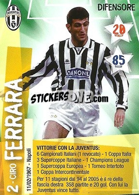 Sticker Ciro Ferrara - Juventus. I Piu Forti Siamo Noi n. 71 - Edibas
