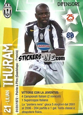 Figurina Lilian Thuram - Juventus. I Piu Forti Siamo Noi - Edibas