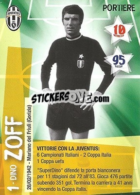Sticker Dino Zoff - Juventus. I Piu Forti Siamo Noi n. 88 - Edibas