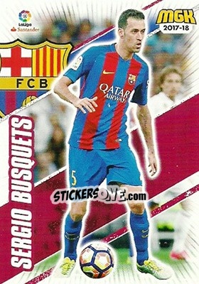Sticker Sergio Busquets - Liga 2017-2018. Megacracks n. 90 - Panini