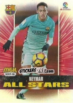 Figurina Neymar - Liga 2017-2018. Megacracks - Panini
