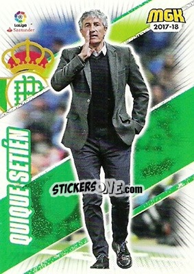 Sticker Quique Setién - Liga 2017-2018. Megacracks n. 131 - Panini