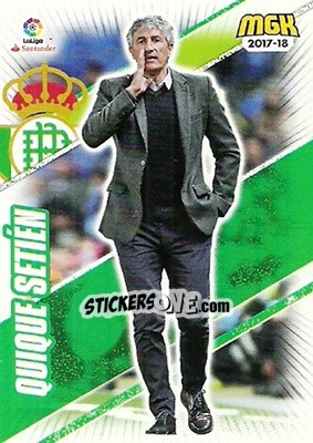 Sticker Quique Setién - Liga 2017-2018. Megacracks - Panini