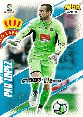 Sticker Pau López - Liga 2017-2018. Megacracks - Panini