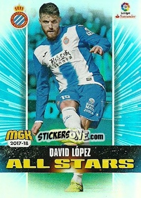 Sticker David López - Liga 2017-2018. Megacracks - Panini
