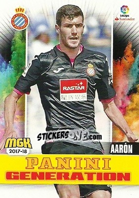 Sticker Aarón - Liga 2017-2018. Megacracks - Panini