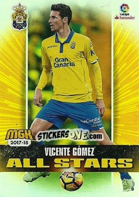 Cromo Vicente Gómez - Liga 2017-2018. Megacracks - Panini