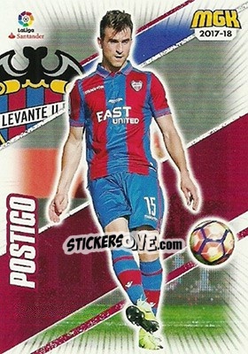 Sticker Postigo - Liga 2017-2018. Megacracks - Panini