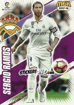 Sticker Sergio Ramos - Liga 2017-2018. Megacracks - Panini