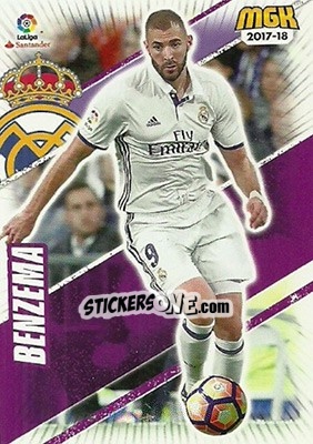 Sticker Benzema - Liga 2017-2018. Megacracks n. 395 - Panini