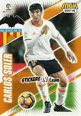 Sticker Carlos Soler - Liga 2017-2018. Megacracks - Panini