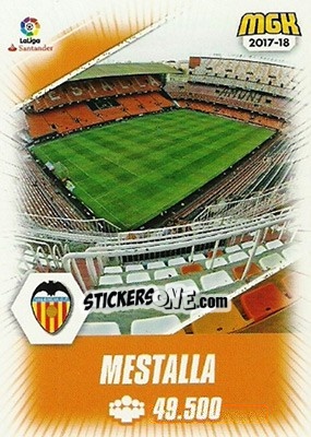 Sticker Mestalla - Liga 2017-2018. Megacracks - Panini