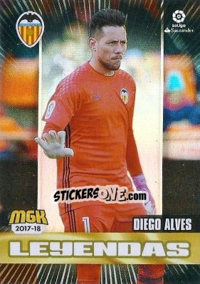 Sticker Diego Alves - Liga 2017-2018. Megacracks - Panini