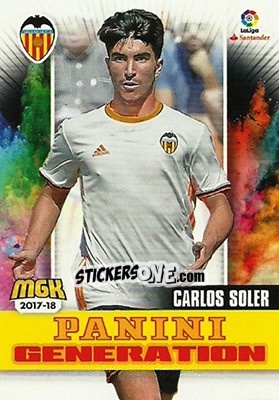 Sticker Carlos Soler - Liga 2017-2018. Megacracks - Panini