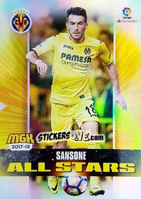 Sticker Nicola Sansone - Liga 2017-2018. Megacracks n. 539 - Panini