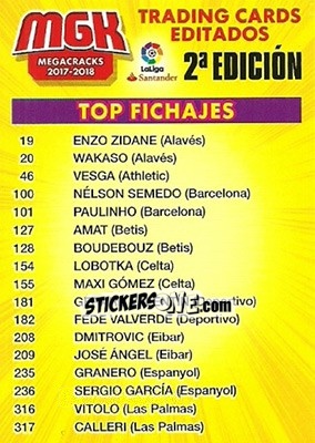 Sticker 2a Edicion - Liga 2017-2018. Megacracks n. CL-1 - Panini