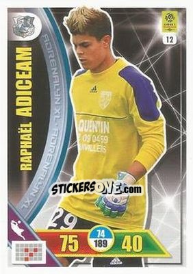 Sticker Raphaël Adiceam - FOOT 2017-2018. Adrenalyn XL n. 12 - Panini