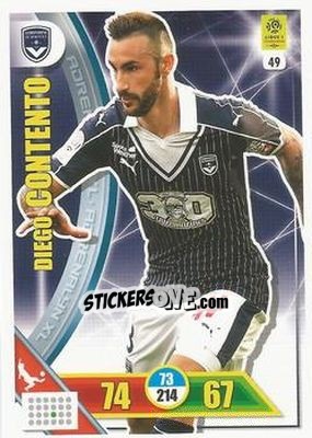 Sticker Diego Contento - FOOT 2017-2018. Adrenalyn XL n. 49 - Panini