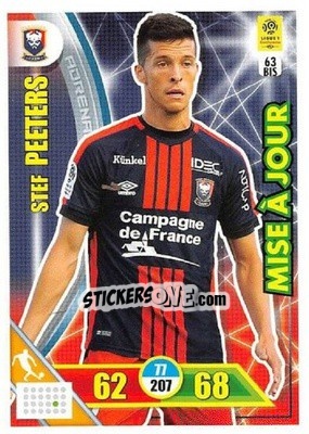 Sticker Stef Peeters - FOOT 2017-2018. Adrenalyn XL n. 63bis - Panini