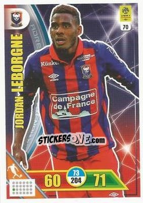 Sticker Jordan Leborgne - FOOT 2017-2018. Adrenalyn XL n. 70 - Panini