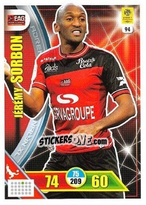 Sticker Jérémy Sorbon - FOOT 2017-2018. Adrenalyn XL n. 94 - Panini