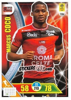 Sticker Marcus Coco - FOOT 2017-2018. Adrenalyn XL n. 106 - Panini