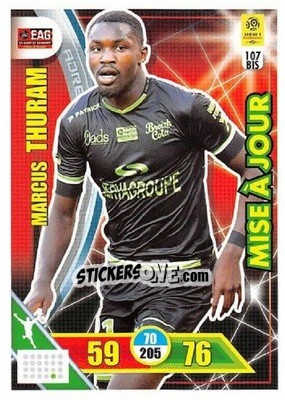 Sticker Marcus Thuram - FOOT 2017-2018. Adrenalyn XL n. 107bis - Panini