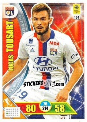 Sticker Lucas Tousart - FOOT 2017-2018. Adrenalyn XL n. 134 - Panini