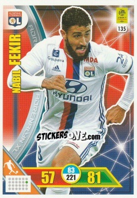 Sticker Nabil Fekir - FOOT 2017-2018. Adrenalyn XL n. 135 - Panini