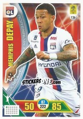 Sticker Memphis Depay - FOOT 2017-2018. Adrenalyn XL n. 136 - Panini