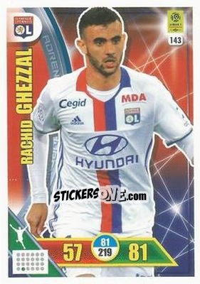 Sticker Rachid Ghezzal - FOOT 2017-2018. Adrenalyn XL n. 143 - Panini