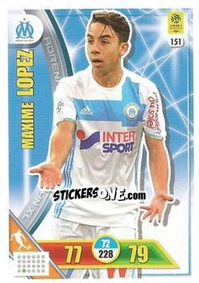 Sticker Maxime Lopez - FOOT 2017-2018. Adrenalyn XL n. 151 - Panini