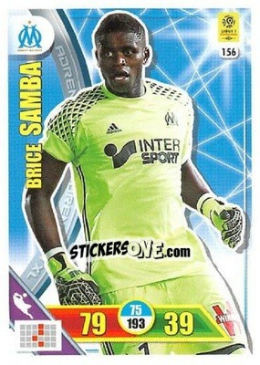 Sticker Brice Samba - FOOT 2017-2018. Adrenalyn XL n. 156 - Panini