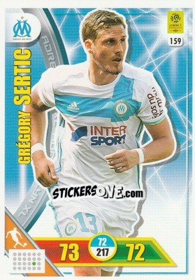 Cromo Grégory Sertic - FOOT 2017-2018. Adrenalyn XL n. 159 - Panini