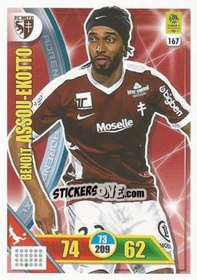 Sticker Benoît Assou-Ekotto - FOOT 2017-2018. Adrenalyn XL n. 167 - Panini