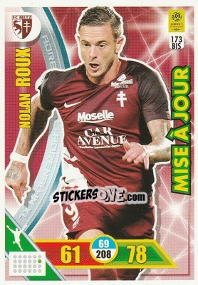 Sticker Nolan Roux - FOOT 2017-2018. Adrenalyn XL n. 173bis - Panini