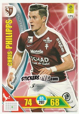 Sticker Chris Philipps - FOOT 2017-2018. Adrenalyn XL n. 175 - Panini