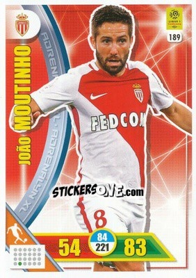 Sticker João Moutinho - FOOT 2017-2018. Adrenalyn XL n. 189 - Panini